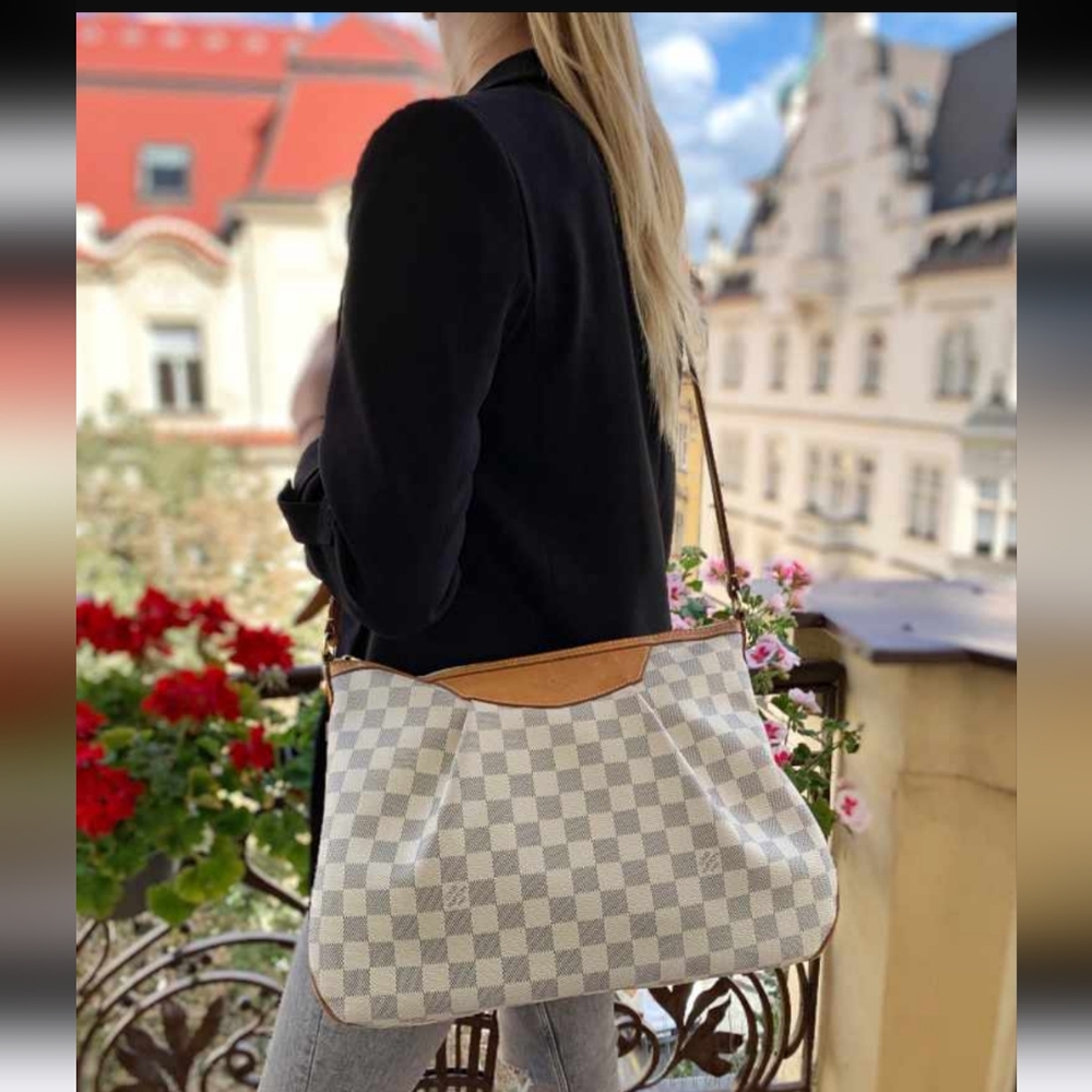 👜✨ Louis Vuitton Siracusa MM Damier Azur Crossbody & Shoulder Bag – EUC 🤍🌸 - Picture 16 of 17
